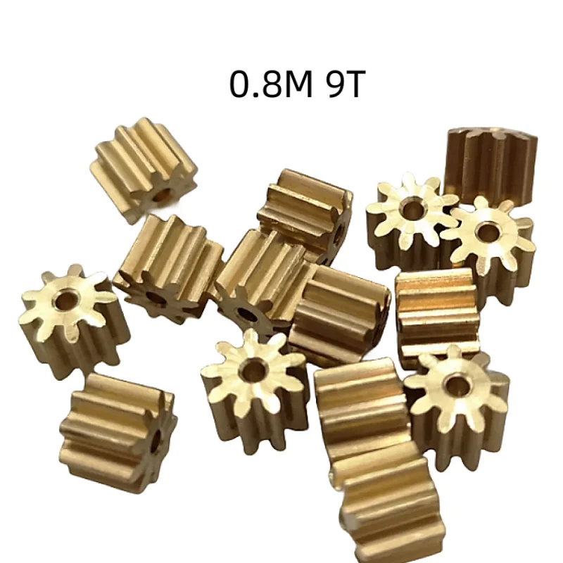 

10pcs/Lot 0.8M 9T 0.8M 9 Teeth 2mm Hole Copper Gear FC280 DC Motor Gear