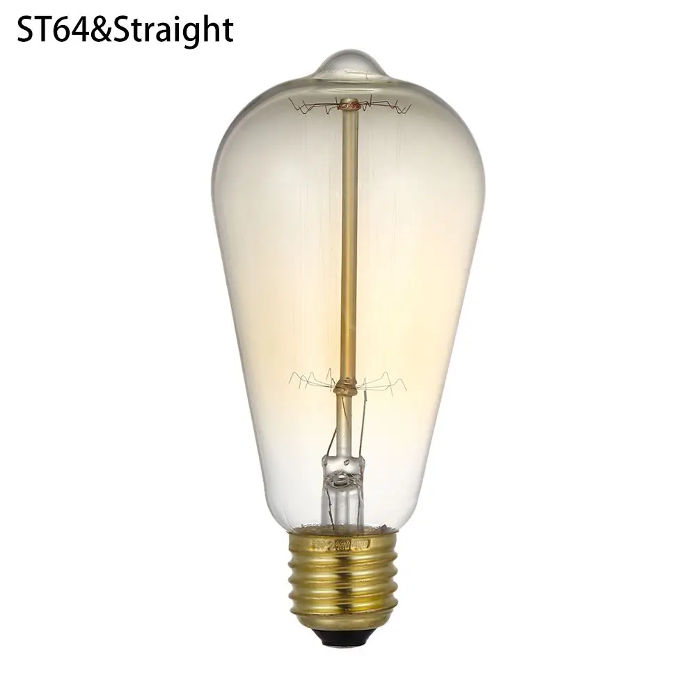 40w bola brilhante luz decoração antigo filamento incandescente edison lâmpada vintage retro lâmpada de vidro