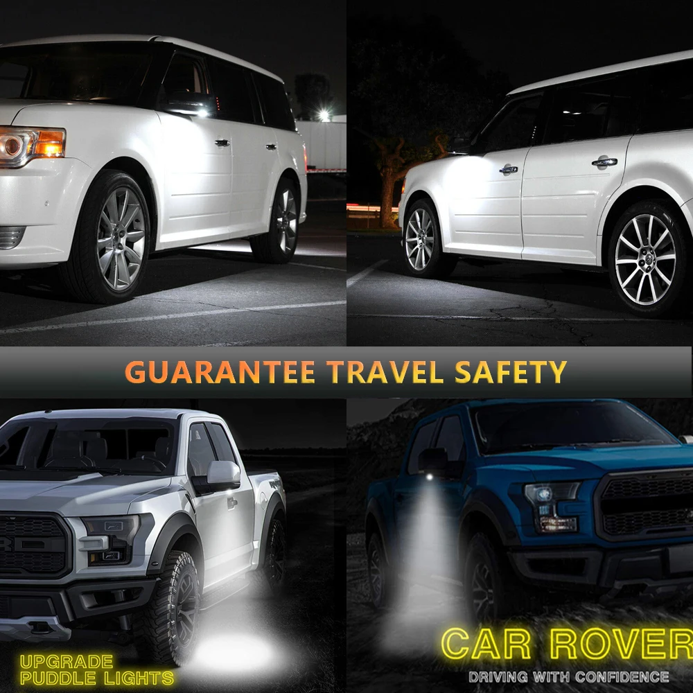 Đèn LED Dưới Mặt Gương Vũng Nước Ánh Sáng Cho Ford Ranger T6 Mustang 6 Nhà Thám Hiểm 5 Fusion Edge Mondeo 5 Chuyến Thám Hiểm F150 tầm Ma Everest