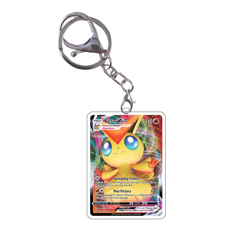 Karty Pokemon styl brelok Blissey Celebi Calyrex Zapdos Cre SWSH6 Anime postacie z gier Self Made akrylowa zawieszka dekoracyjna