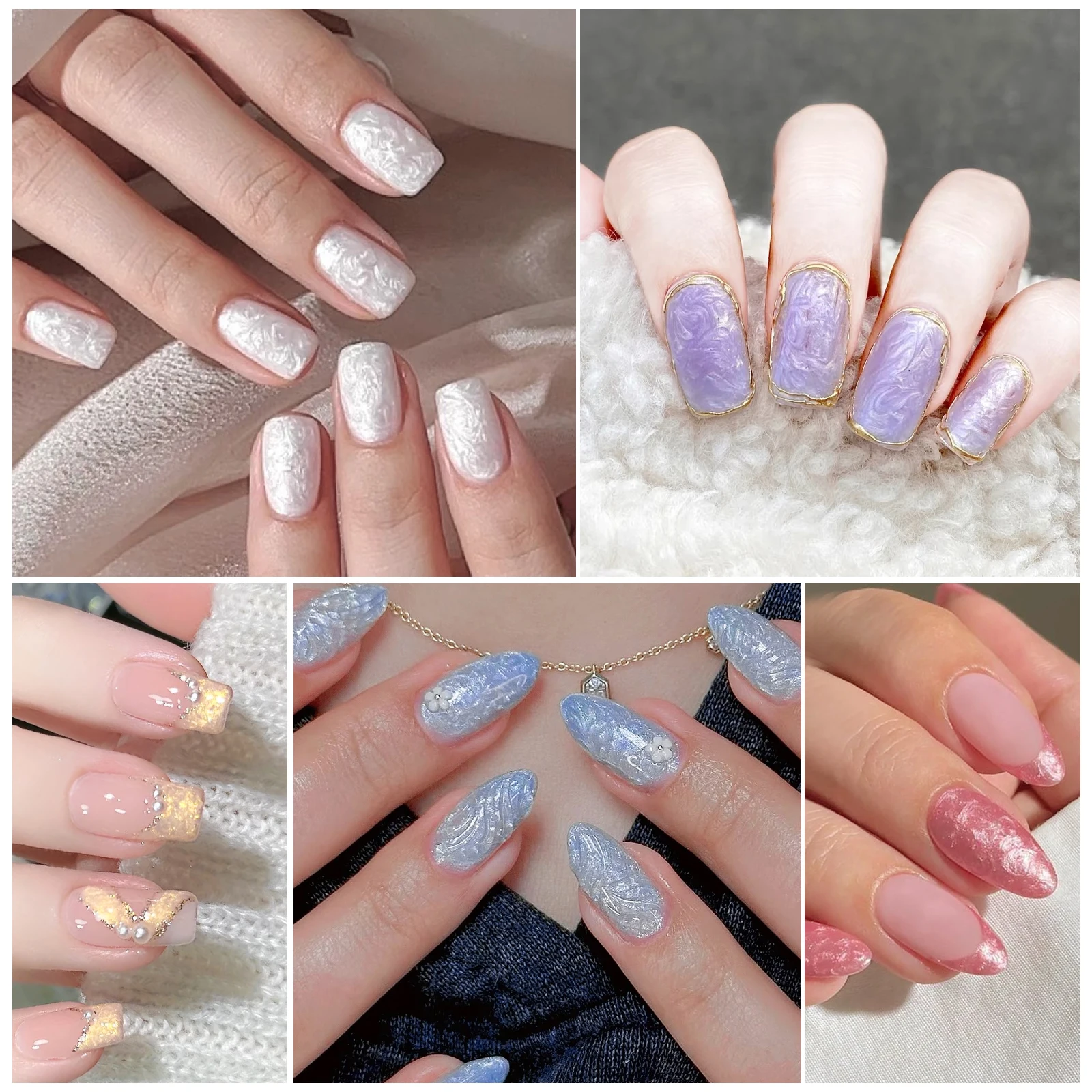 موضوع اللؤلؤ هلام حورية البحر مسمار رسم هلام البولندية القابلة للإزالة UV/LED هلام البولندية دوامة قذيفة الموضوع تأثير DIY بها بنفسك المرأة مسمار الفن هدية #5