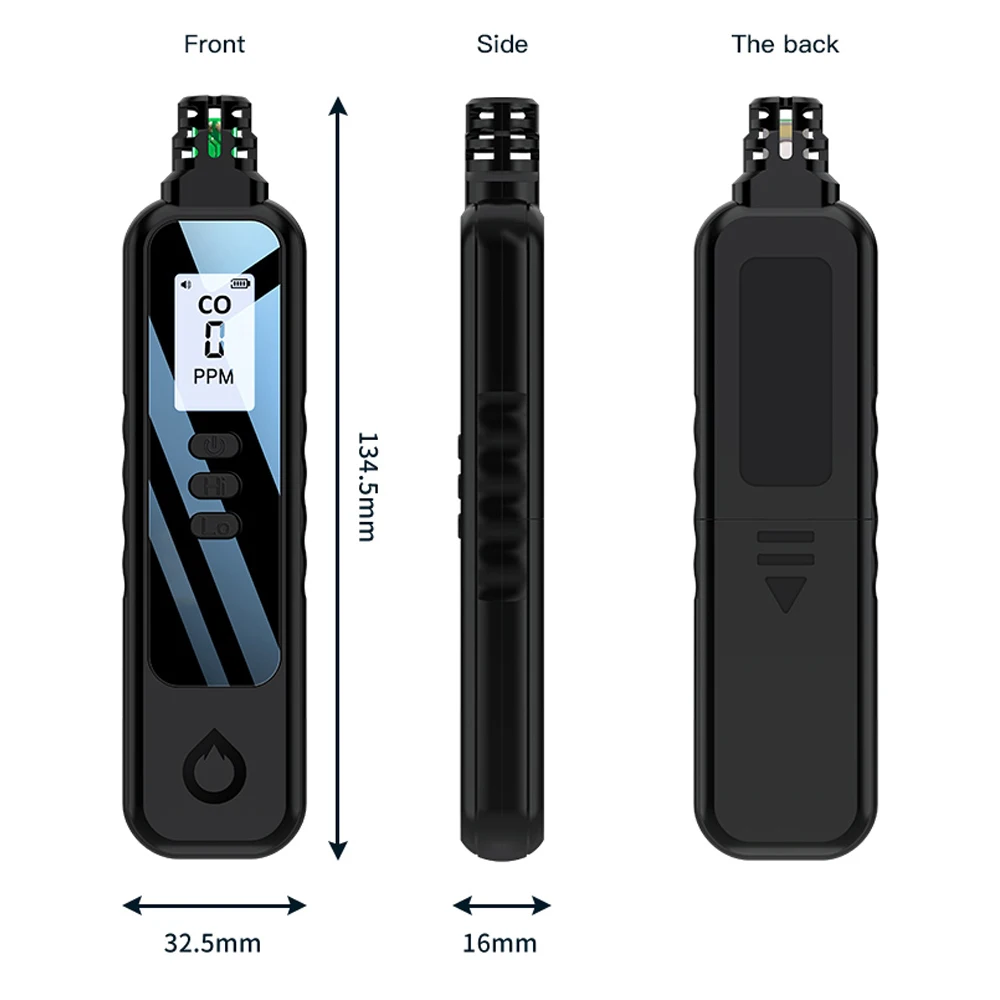 CO Tester przenośny czujnik elektrochemiczny 1.1 calowy ekran LCD wykrywacz tlenku węgla przypomnienie niski poziom naładowania baterii alarmu Lihgt