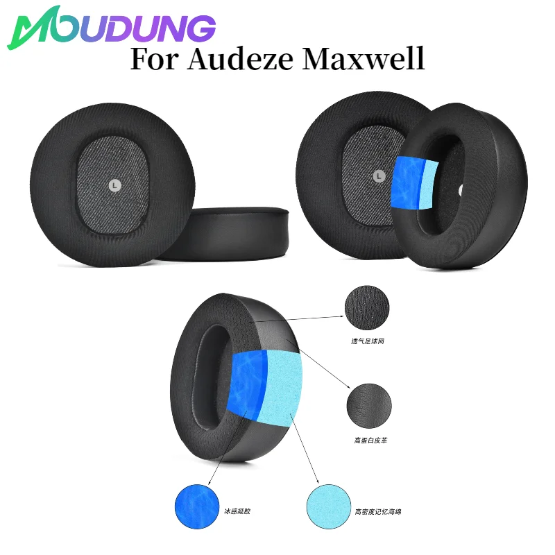 

MOUDUNG Replacement Cooling Gel Earpads Cushions Memory Foam Ear Cushions Pads Ear Cushion Cover for Audeze Maxwell Headphone
