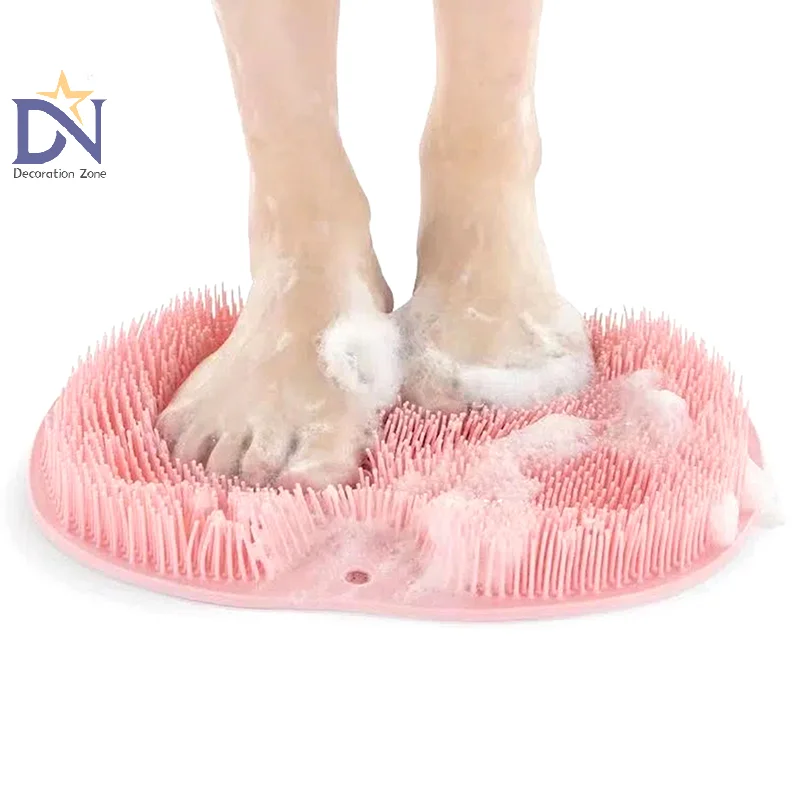 Tapis de Massage de douche exfoliant, tapis de bain antidérapant, tampon de lavage des pieds, tapis mural de salle de bains, brosses à ventouse pour le dos