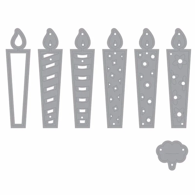 Birthday Candle Label Metal Cutting Dies Scrapbooking Stamps Craft Embossing Die Stencil Template