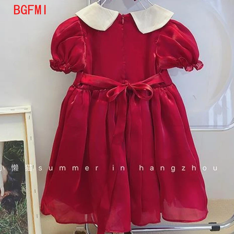 Baby Girl Princess Dress Summer New Children's Palace Romantic Light Mesh Skirt Elegant Birthday Dress 1-11Y Holiday Gifts