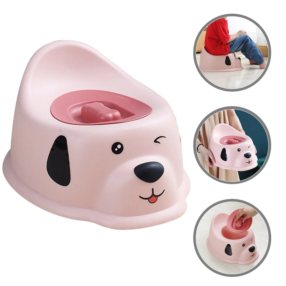 مرحاض تدريب الأطفال الصغار، مقعد نونية محمول للأطفال، نمط الجرو، قاعدة مضادة للانزلاق، واقي من الرذاذ للاستخدام في الحمام #1
