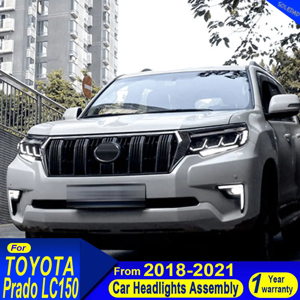 

Car headlights for Toyota Prado 2018-2021 headlight assembly upgrade equipped full LED projector headlights and daytime running