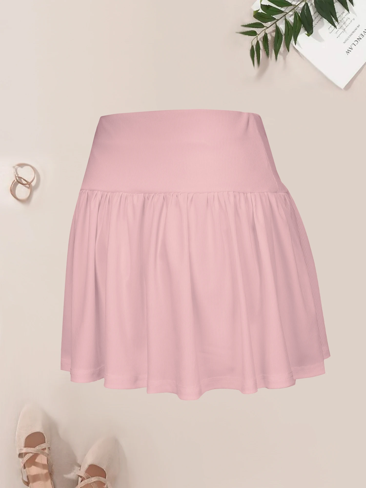 Elegant High Rise Solid Knit Mini Skirt Stretchy Casual Versatile Work Commute Everyday Wear Short Skirt