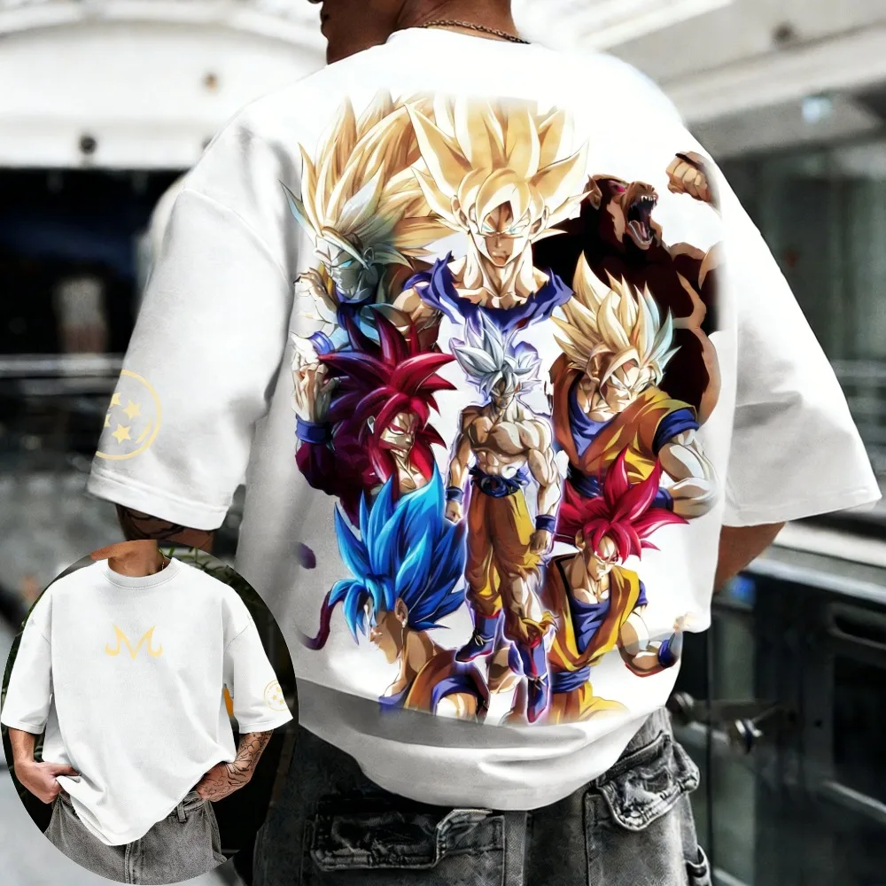 

DRAGON BALL Men's and Women's T-shirt Son Goku Anime Tee Summer Spring Boy's Short Sleeves Pullover Trendy Parent-child Outfits