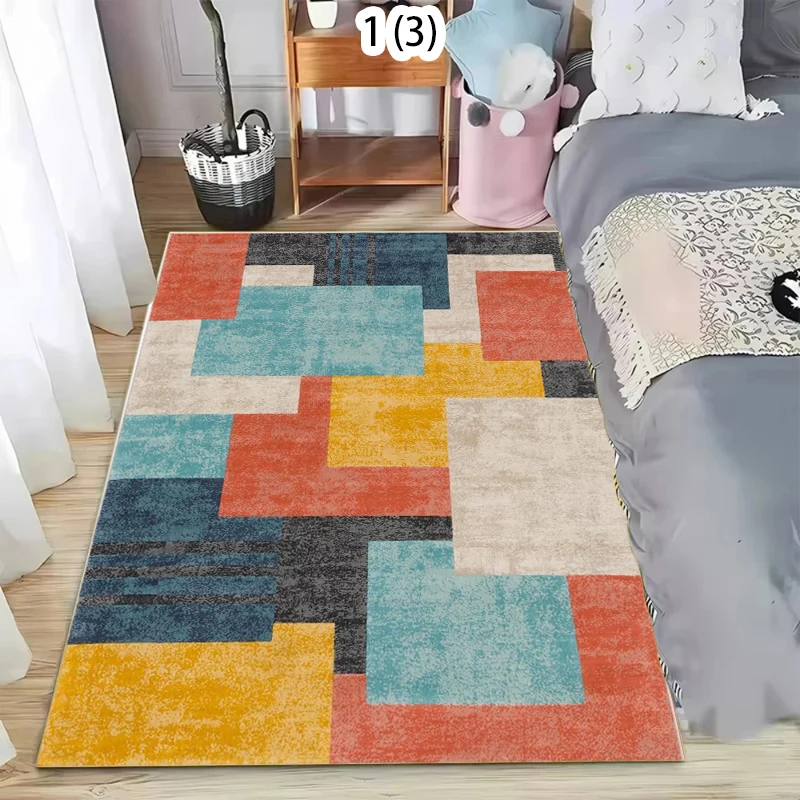

Мягкий современный абстрактный геометрический ковер в стиле бохо для детской спальни, уютный, с принтом, моющийся, нескользящий, для гостиной, для домашнего декора