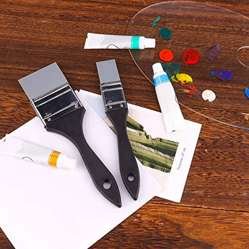 4 шт., плоские Силиконовые кисти для рисования, широкие и узкие силиконовые Шейперы для творчества, наборы твердых кистей для акриловых красок