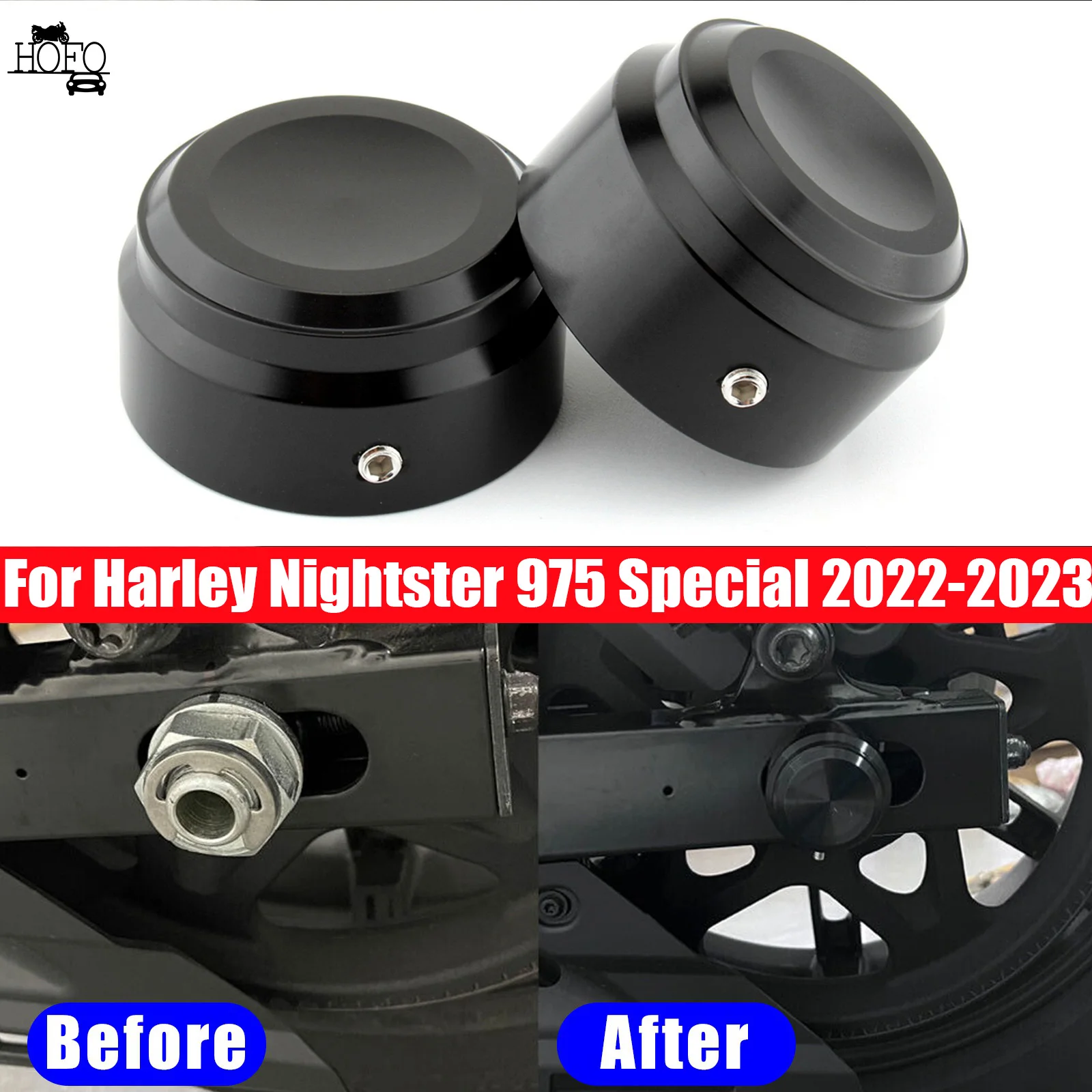 

Motorcycle Rear Wheel Axle Nut Covers Kit For Harley Nightster 975 Special 2022-2023