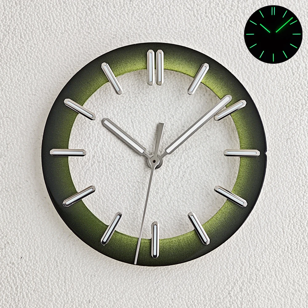 31.8mm Hollow Dial NH70 Dial For NH70 NH72 NH71 Movement No Logo Round  Skeleton Green Luminous Dial And Pointer Watch Parts view 6