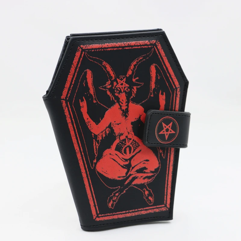 Goathead Satanic Sigil Baphomet Coffin Wallet，Gothic wallet，Women's Halloween Gift Purse