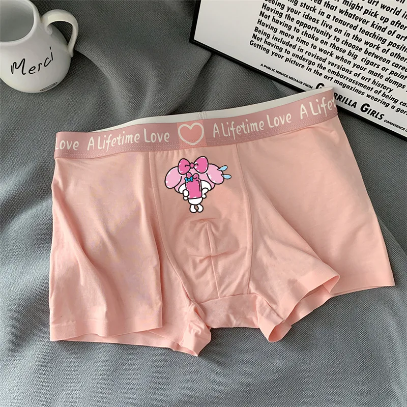 MINISO Kawaii Cartoon Anime Cute Sanrio My Melody Hello Kitty Kuromi Cinnamoroll Boxer Briefs Loose Breathable Underwear