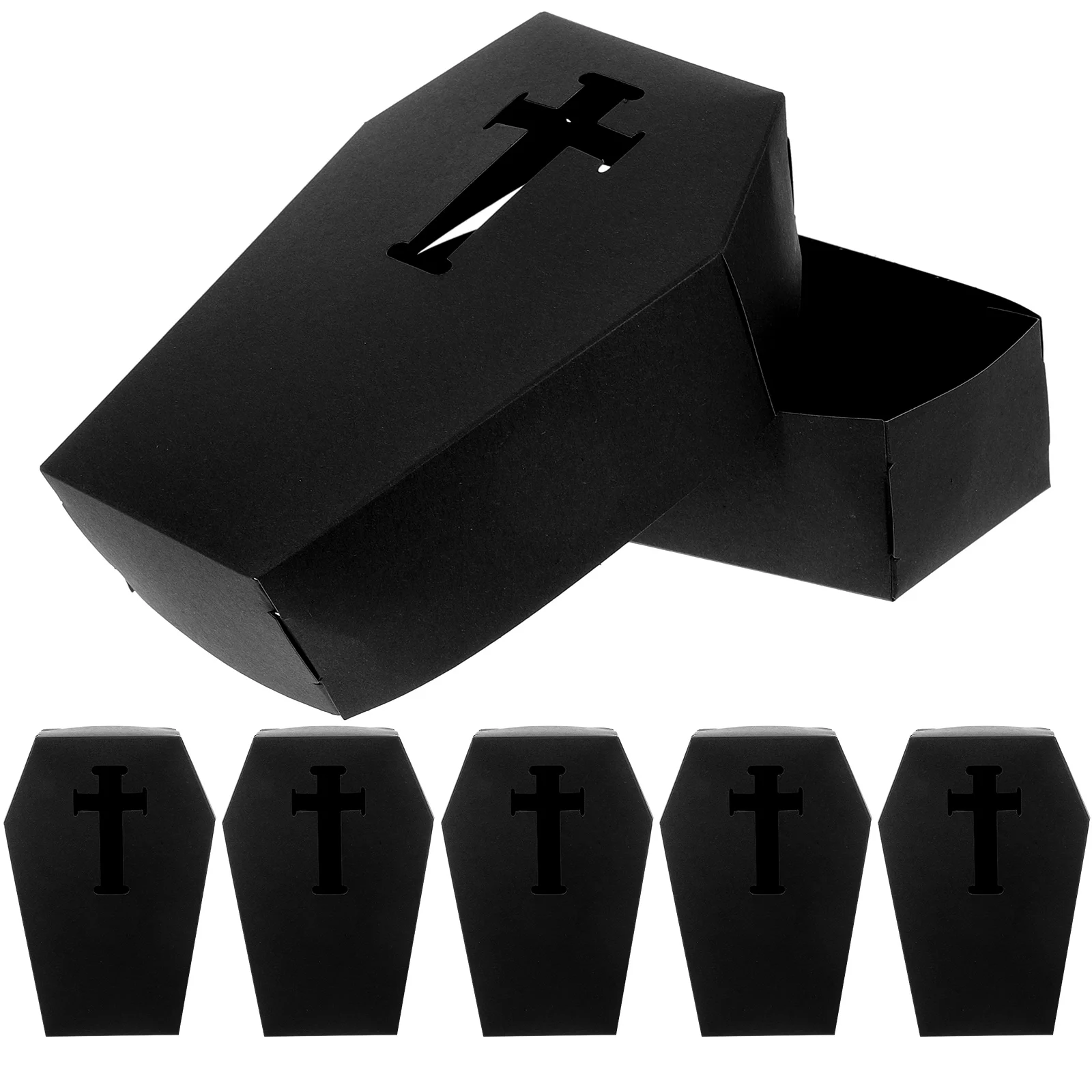 Boîtes à Bonbons pour Halloween, Accessoires Décoratifs, Coffin Favor, Rangement en Papier, Beaucoup de Goodies, 6 Pièces