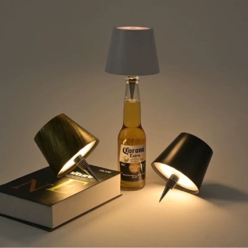 Rechargeable Glass Bottle Light - Touch Control,Wireless & Cordless,3 Lighting Modes,ABS Lamp Body,Muted Ambient Light for Home