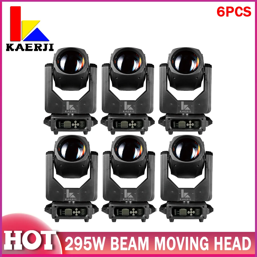 

6Pcs 295W Bulb Beam Moving Head Lighting 8+18+8 Prism and 16 Prism Spot DMX Gobo Rainbow Effect For DJ Disco Wedding Bar Stage