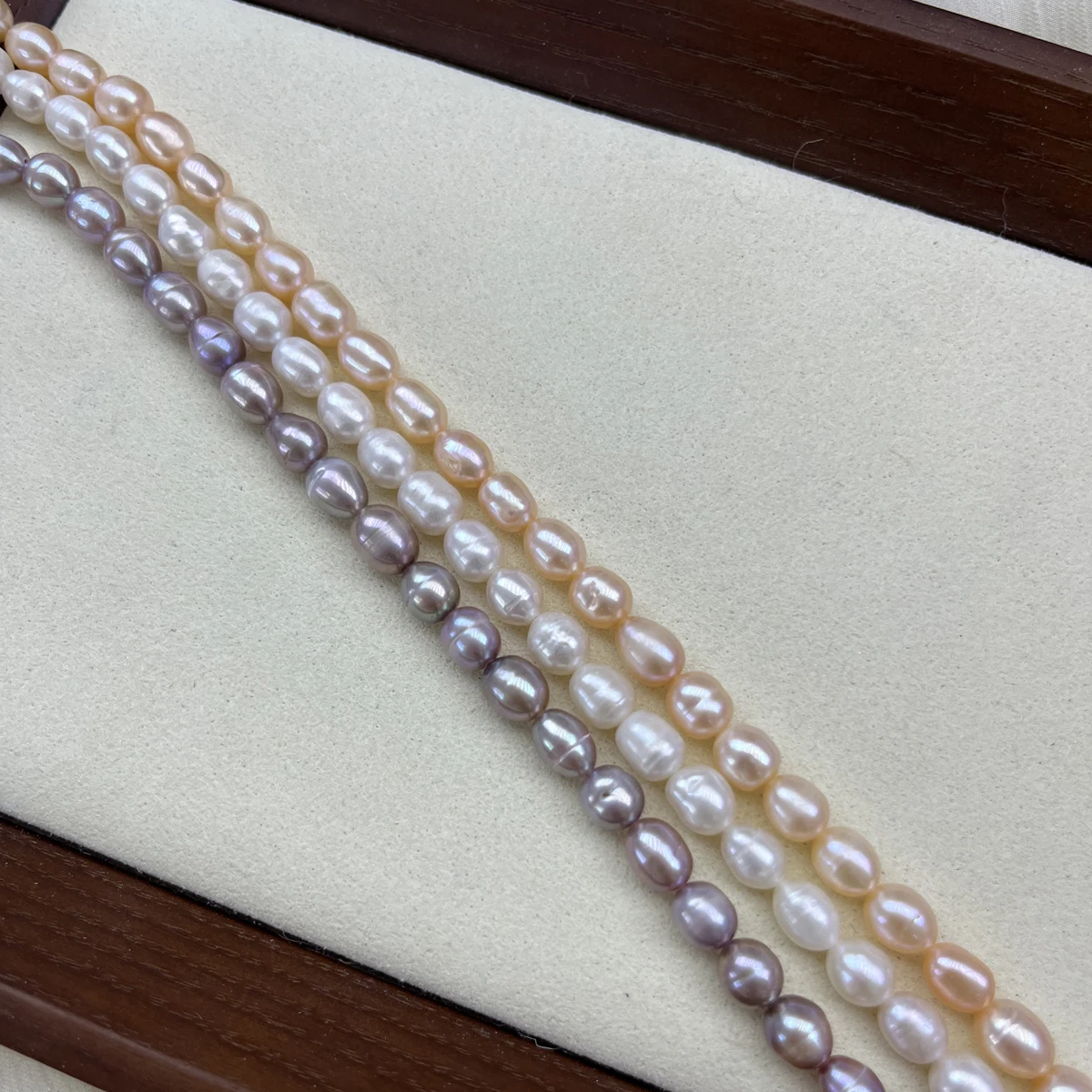 6-7 مللي متر AA لؤلؤ المياه العذبة الطبيعية الأرجواني الوردي الأبيض الأرز الخرز Charms DIY بها بنفسك النساء الرجال قلادة صنع المجوهرات الملحقات