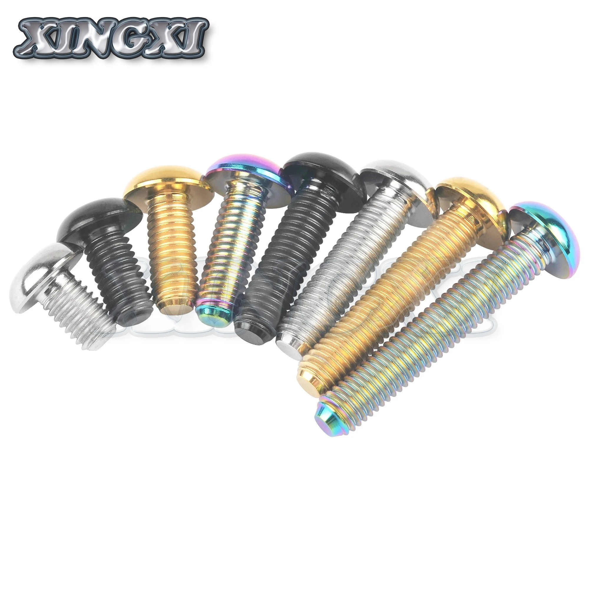 Xingxi Titanium Bolt M5/M6 x 8 10 12 16 15 18 20 25 30mm Bottle Cage Bracket Hexagonal Round Head Screw for Bicycle Parts