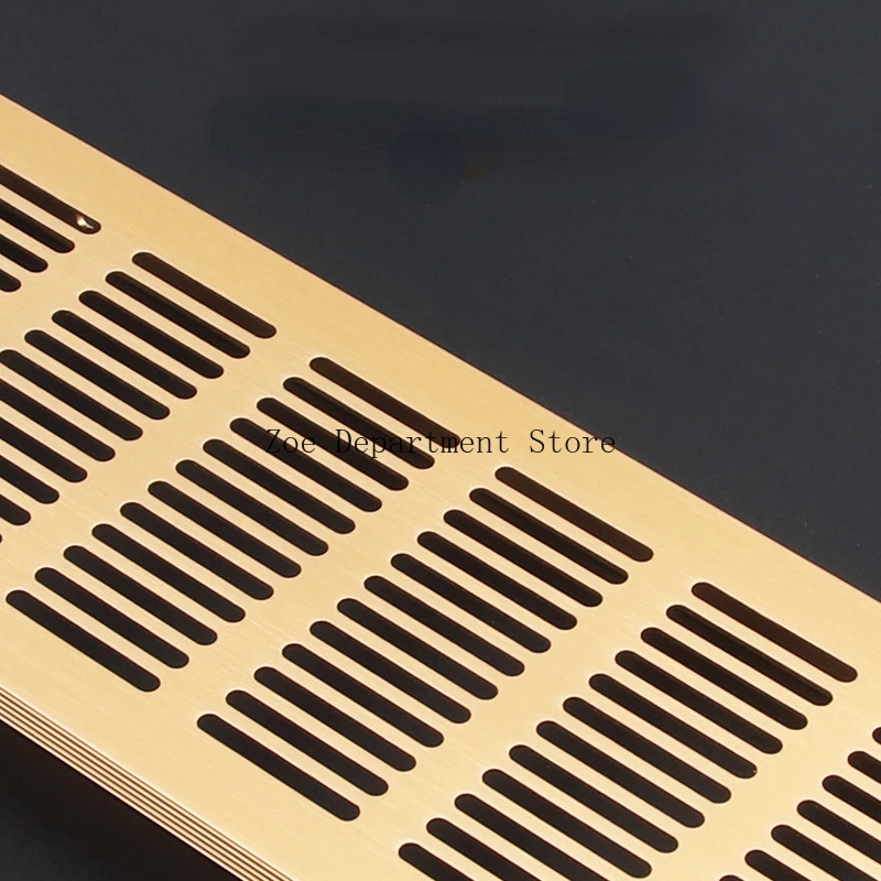 2Pcs Brushed Rose Gold Aluminum Rectangle Air Vent Grille For Furniture Cabinet Closet Cupboard