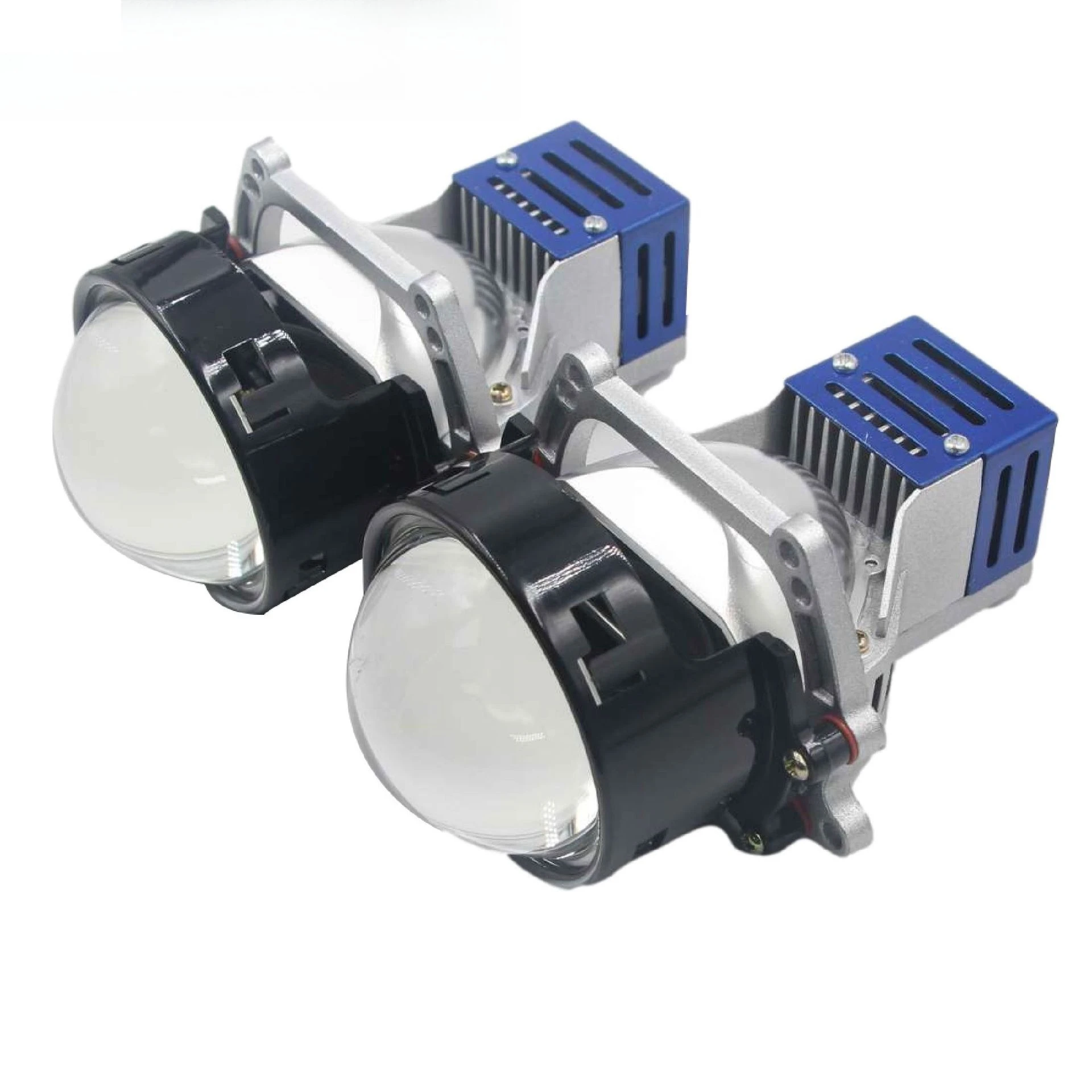 

130W 3.0 Inch Bi LED Projector Headlight with Halo Dual Cup Super Bright Sun Style High Low Beam Plug and Play Car LED Retrofit