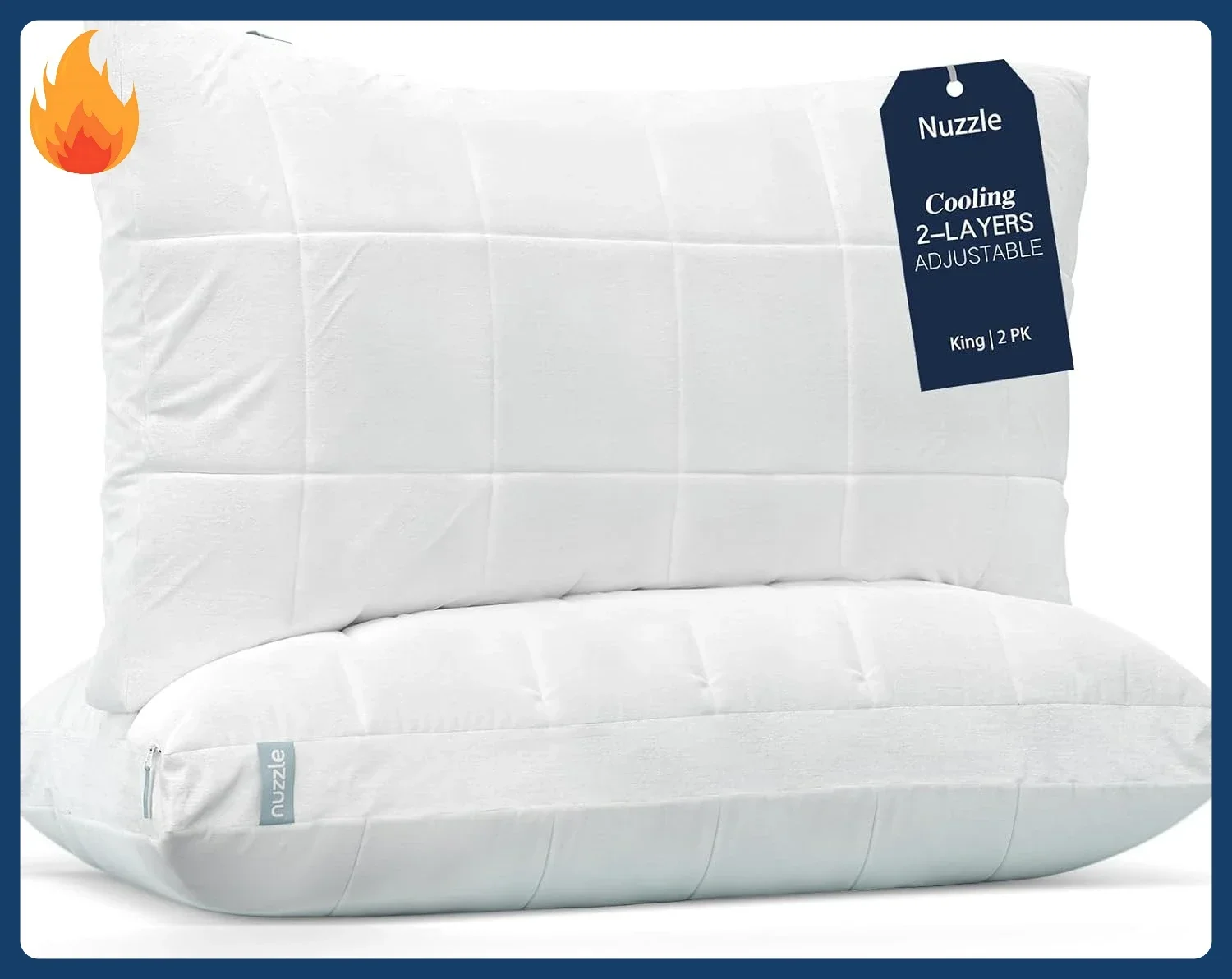 

Cooling Adjustable Pillows for Side Sleepers, Luxury King Size Set of 2 Bed Pillows Hotel Collection - Best Adjust Height Soft F