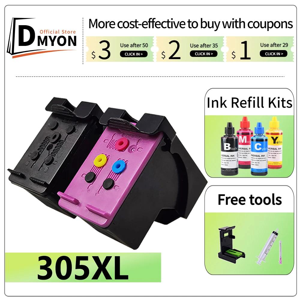 305 XL Remanufactured Ink Cartridge for HP 305XL hp305 Inkjet for DeskJet 2710 2730 2720 4110 4120 4130 4134 2320 Color Printer