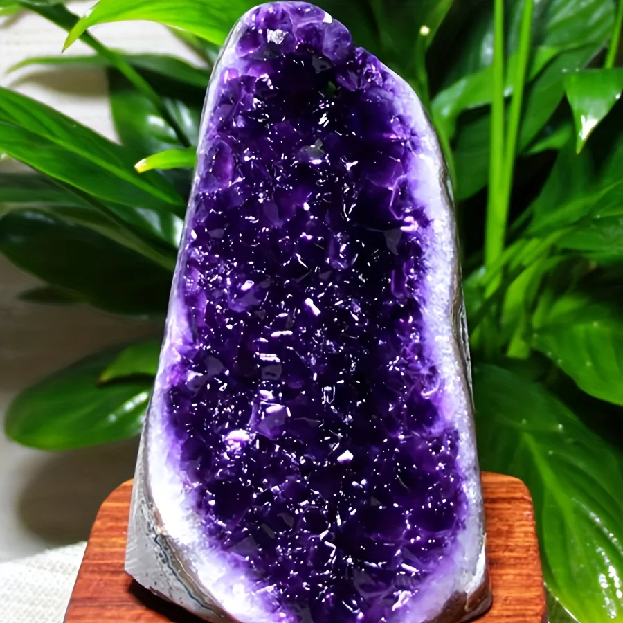 AAA+ Stunning Oversized Purple Crystal Cluster - Deep purple decorative gemstone, perfect for enhancing home décor.