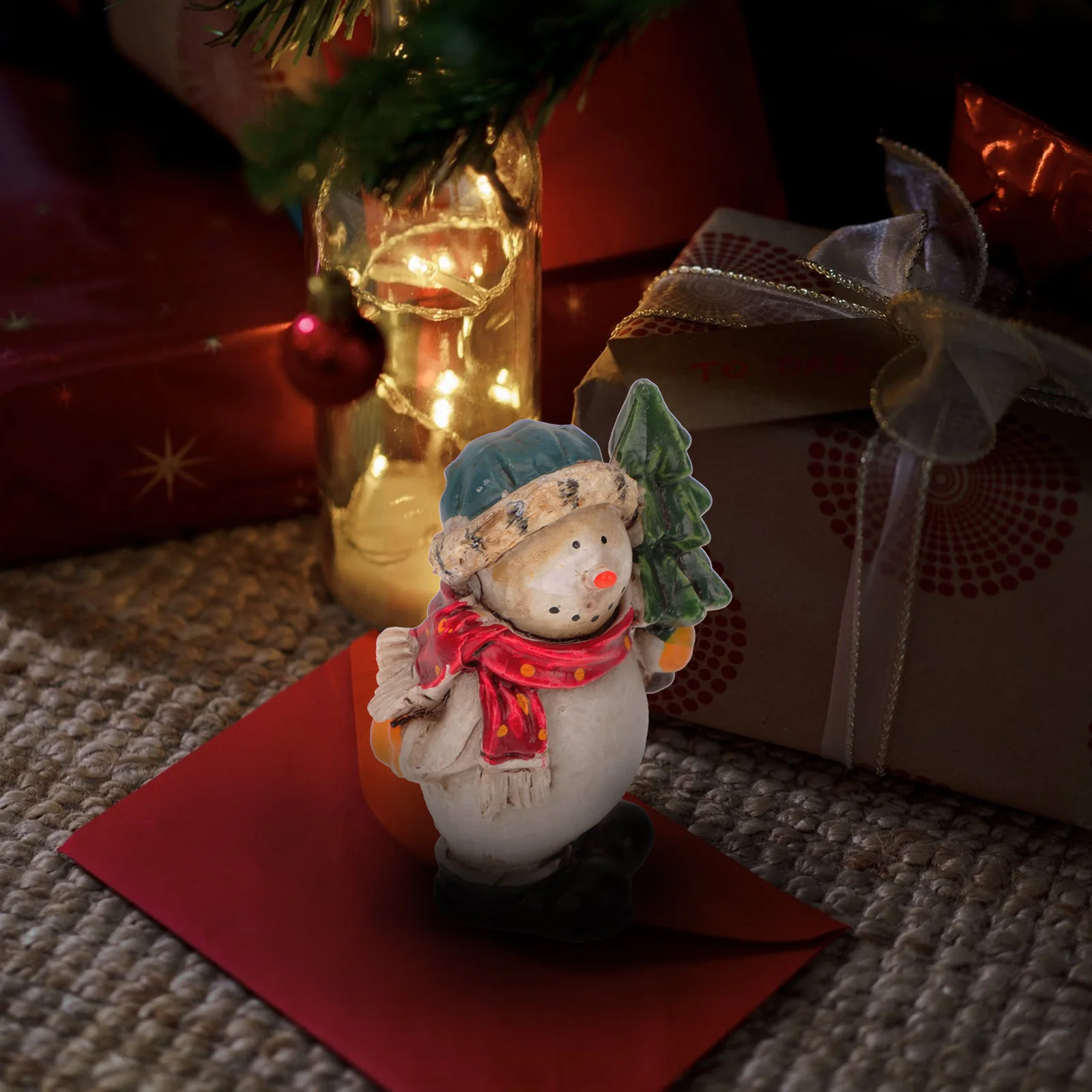 

1Pcs Cartoon Snowman Ornament Premium Resin Desktop Decoration for Home Office Holiday Display Xmas Home Ornament Resin