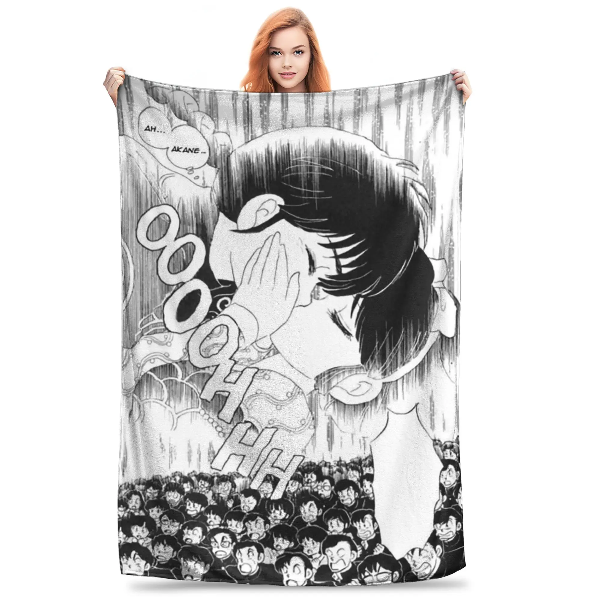 Ranma and Akane Kiss Ranma 12 Special Edition Blankets Soft Warm Flannel Throw Blanket Cover for Bed Picnic Travel Home Sofa
