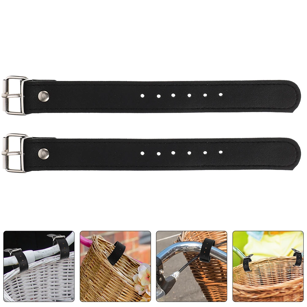 

Bike Basket Black Pair Straps Adjustable Design Cycling Basket Front Straps Bike Rack Strap Cycling Basket Strap