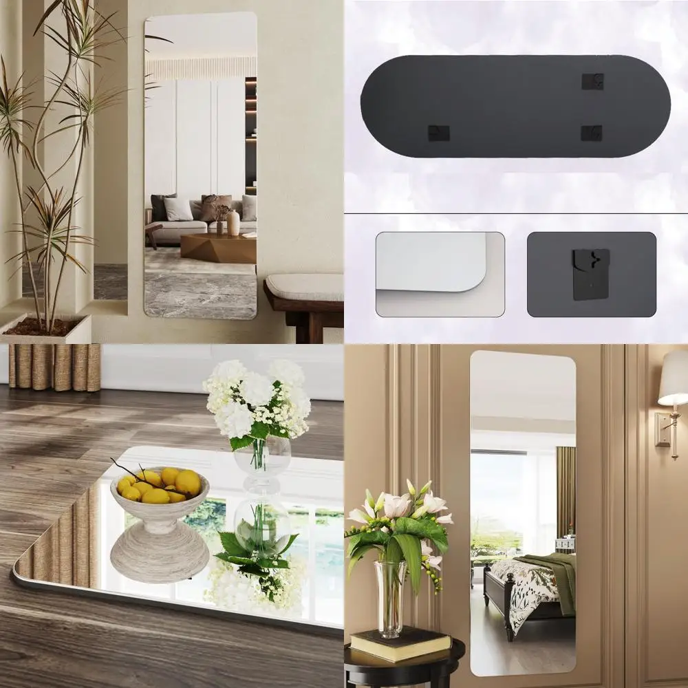 Frameless Full-Length Glass Wall Mirror for Bedroom Decor