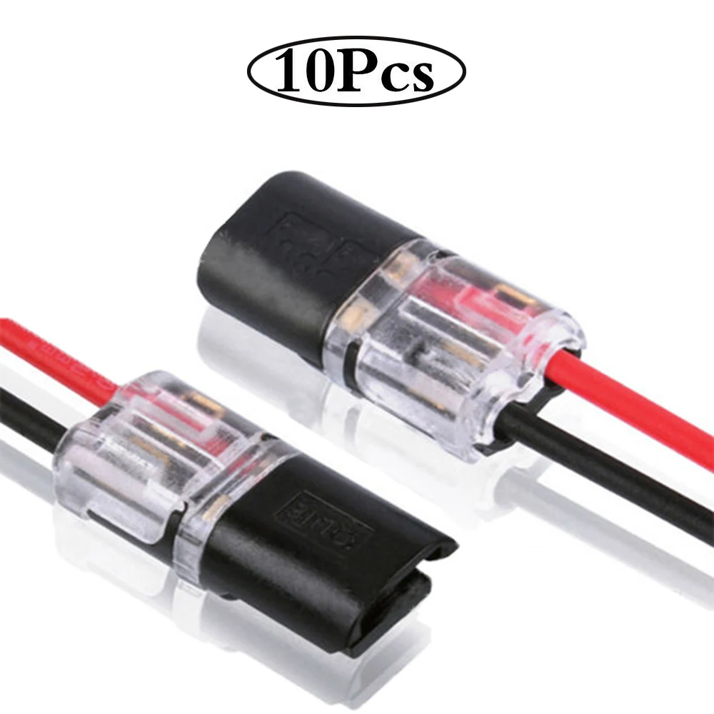 10 Pcs Type H 12V Wire Cable Plug Connector Solderless Strip Terminal Connection Clamp Block Terminals For LEDs Car Auto
