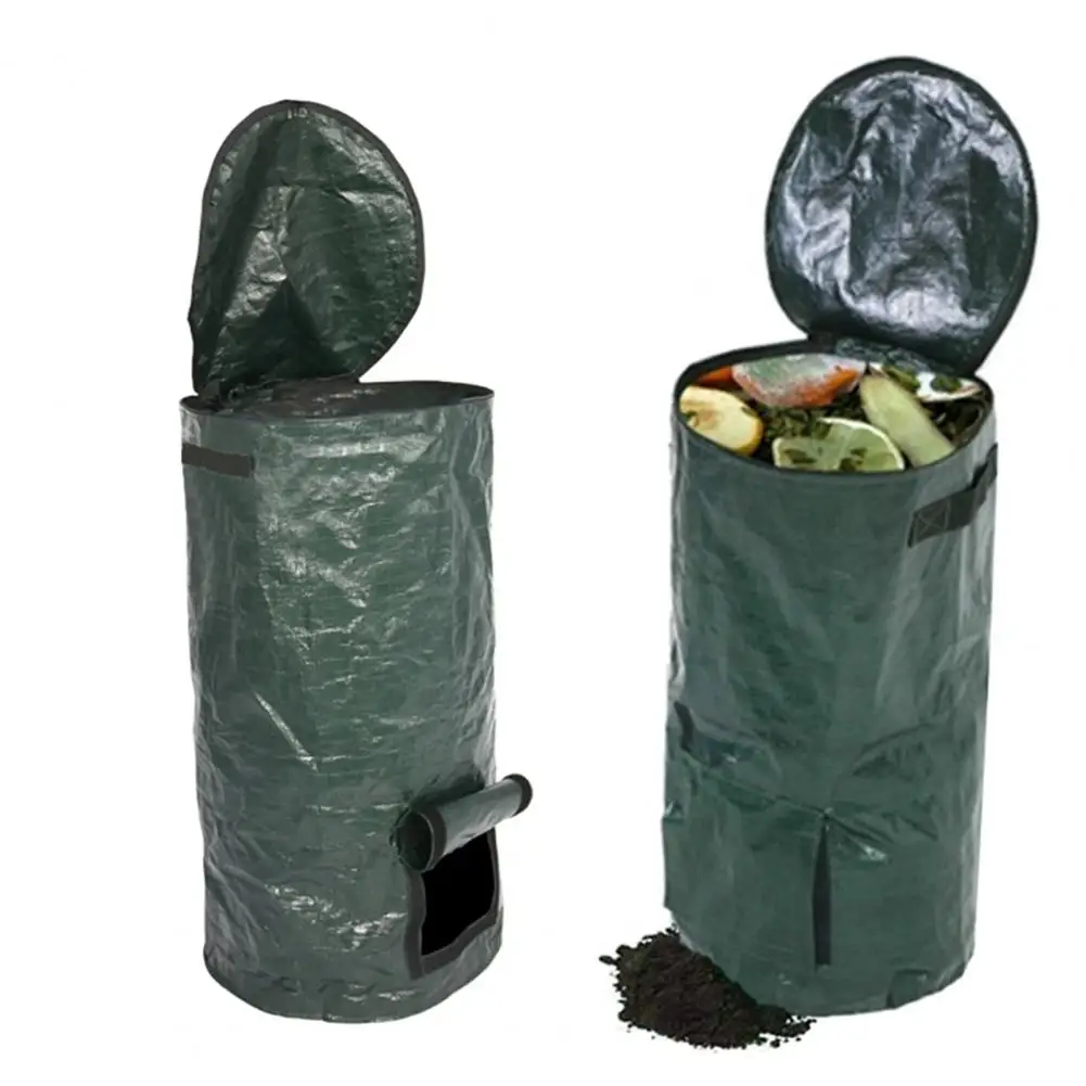 Kitchen Composting Bags Capacity Garden Compost Bag with Lid Tear-resistant Yard Sacks Eco-friendly Fertilizer for Leaves