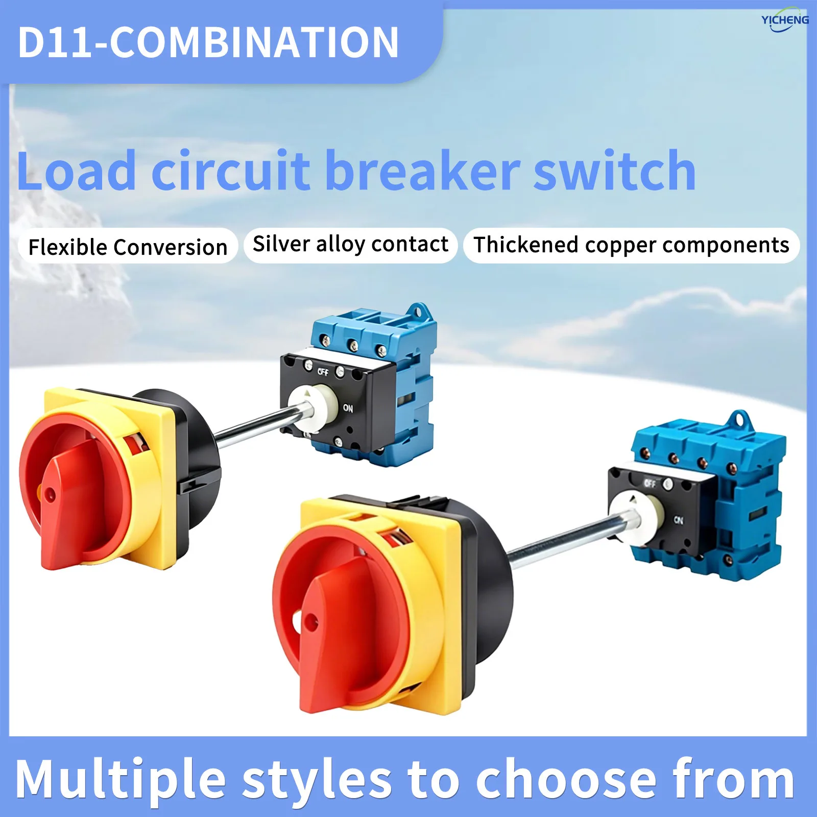 1Pcs Universal Changeover Selector Switch, Extension Rod Load Disconnect Switch.AC440V,25A~100A three wire/four wire optional