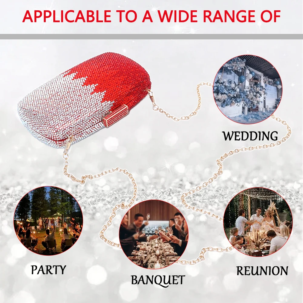 Latest Design Elegant Luxury Women purse Wedding Banquet Gift Crystal Clutch Multicolor Diamond Gradient Dinner Bag