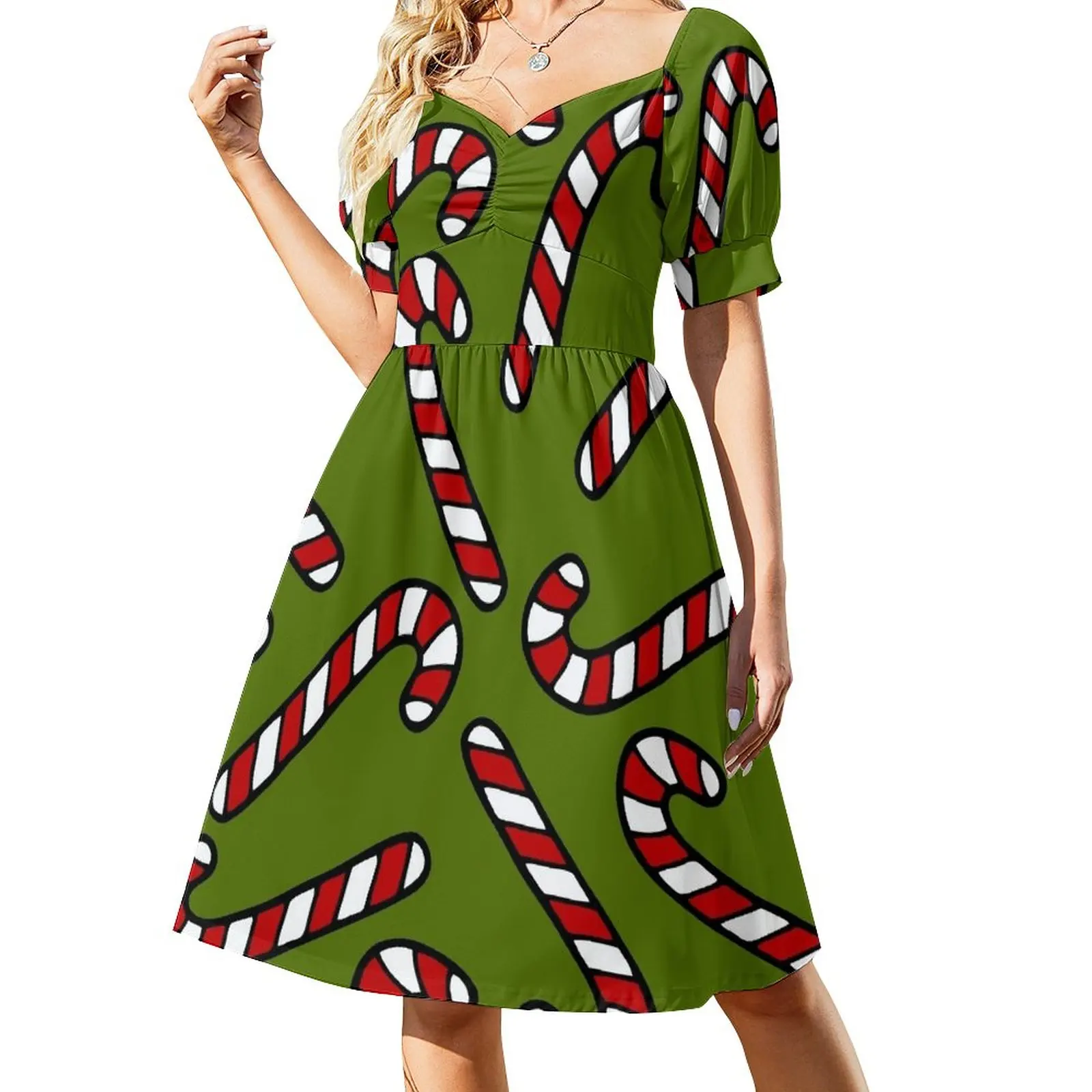 Candy Cane Pattern Sleeveless Dress women's fashion dresses loose women's dress party dresses women Women's dresses