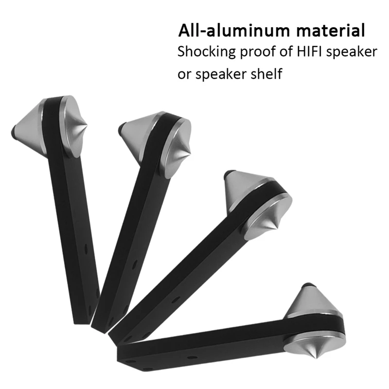 Pied de haut-parleur audio de type combiné réglable, caisson de basses antichoc, pointe d'invite, 4 pièces