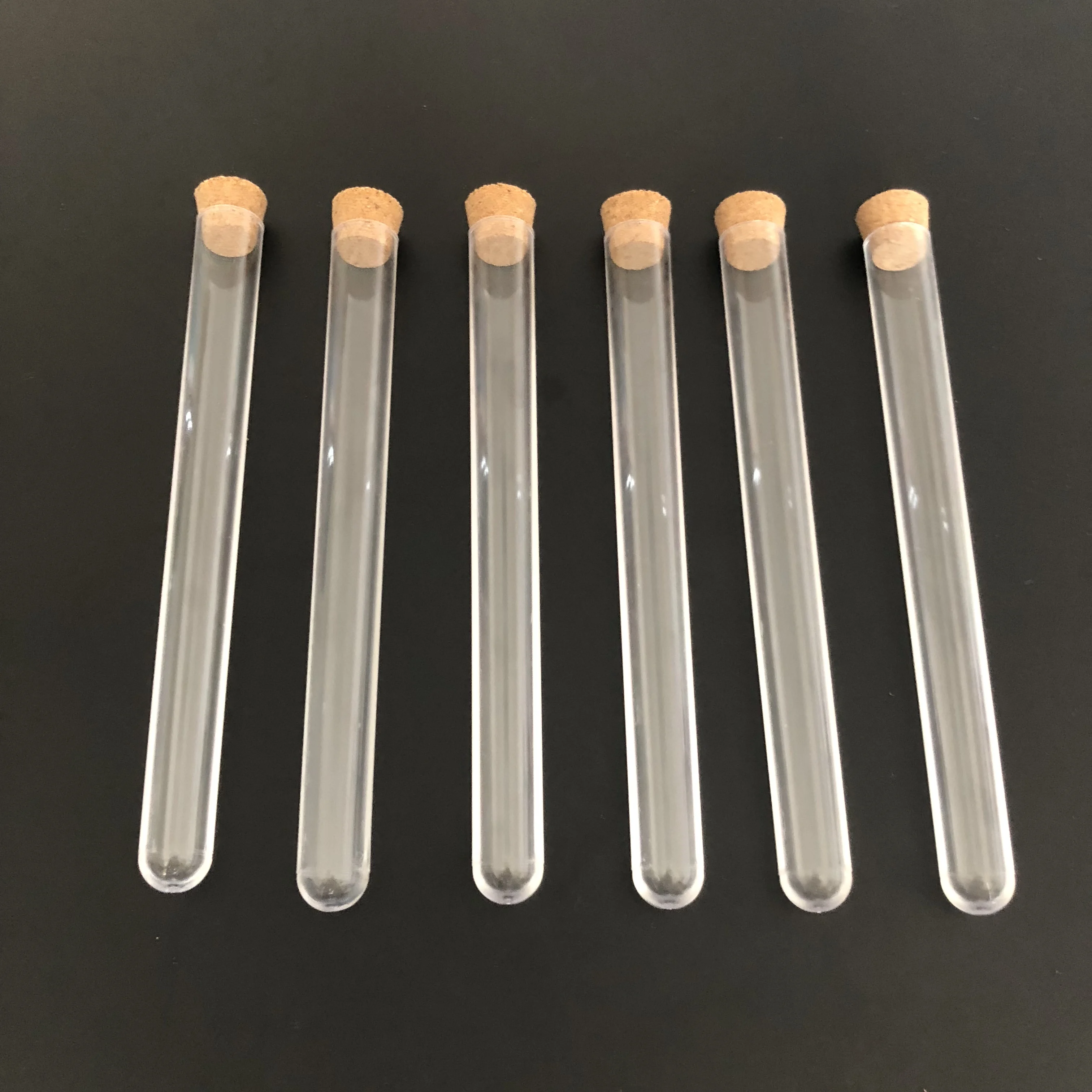 20/50/100 szt. Probówek laboratoryjnych z przezroczystego plastiku 18x180mm z korkami, tubki na upominki ślubne — zdjęcie produktu 3