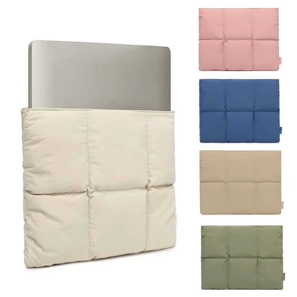 2024 14 16 inch Laptop Sleeve Pillow Puffy Notebook Storage Bag Quilted Puffer Large Capacity Carrying Case Office School