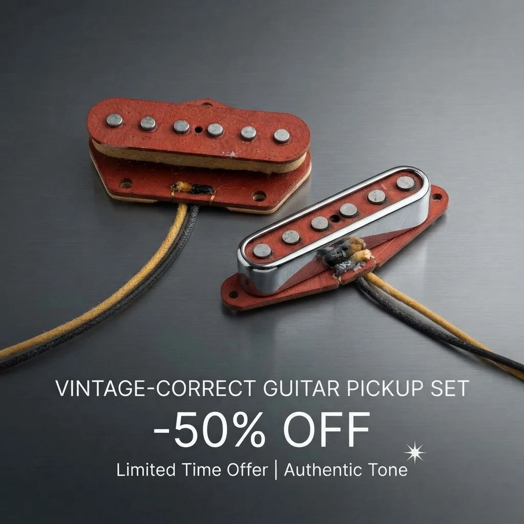 Vintage Red TELE Guitar Pickup Set Hand-Wound Alnico 5 Neck Humbucker Single Coil Replacement Part