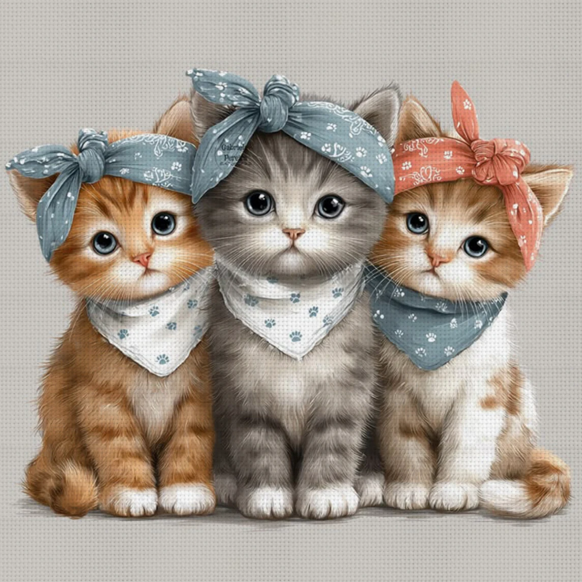 

Набор для вышивания крестиком Bandana Buddies, 11CT, для декора стен, подарок, ручная работа, без рамки, полуфабрикат, 36×36 см