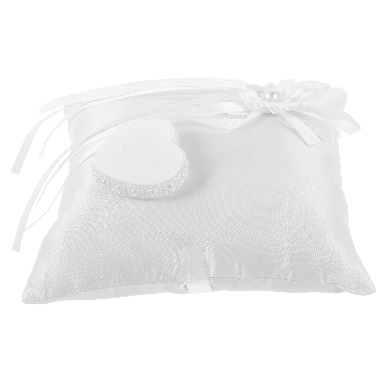 وسادة خاتم زفاف مدمجة على شكل زهور تضيف ذاكرة دائمة إلى وسادة حامل حلقة مربعة أنيقة لعيد الزفاف #5