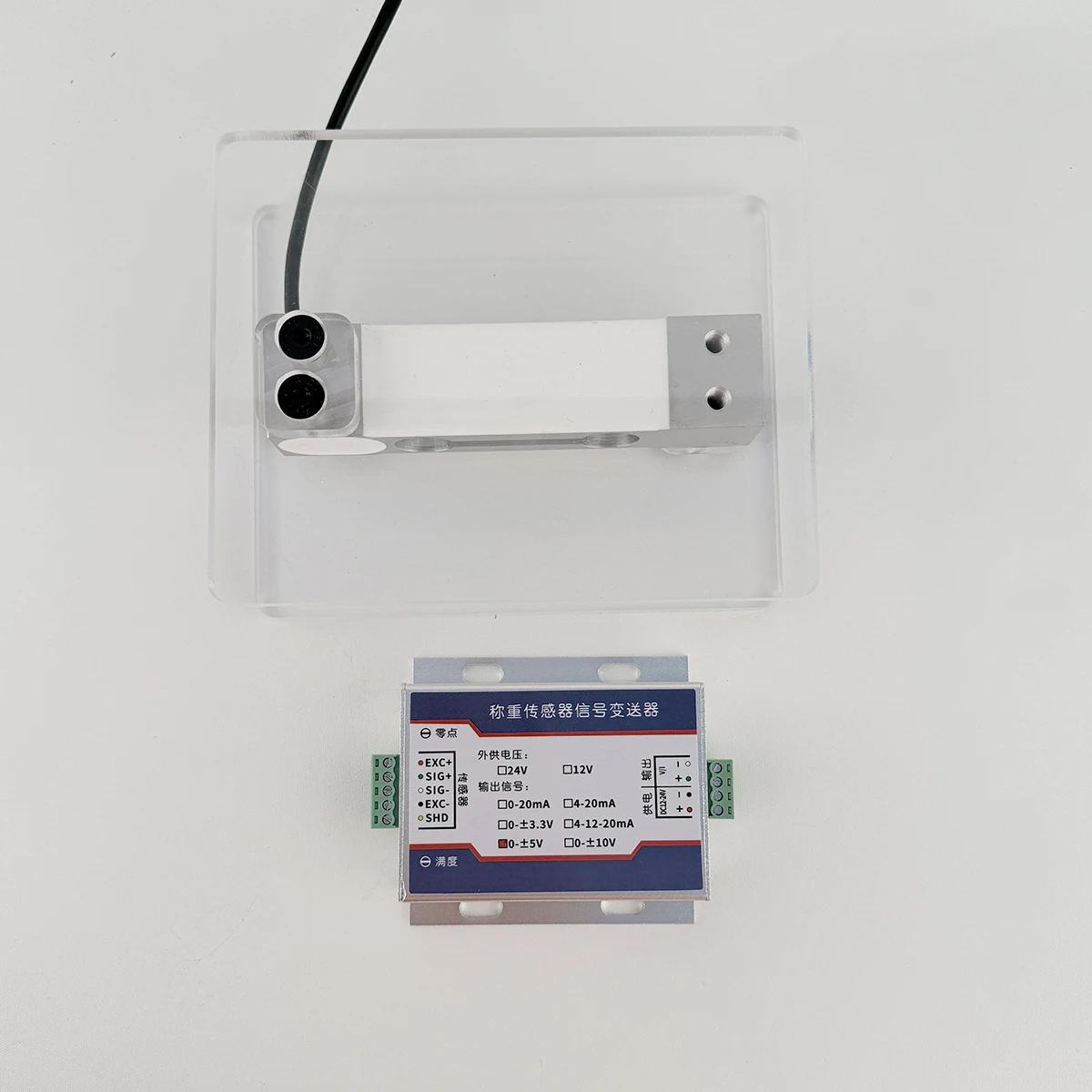 Weight Sensor Load Cell Amplifier Kit 3kg-100kg Aluminum Alloy Scale Sensor with 4-20mA 0-10V Transmitter & Acrylic Base