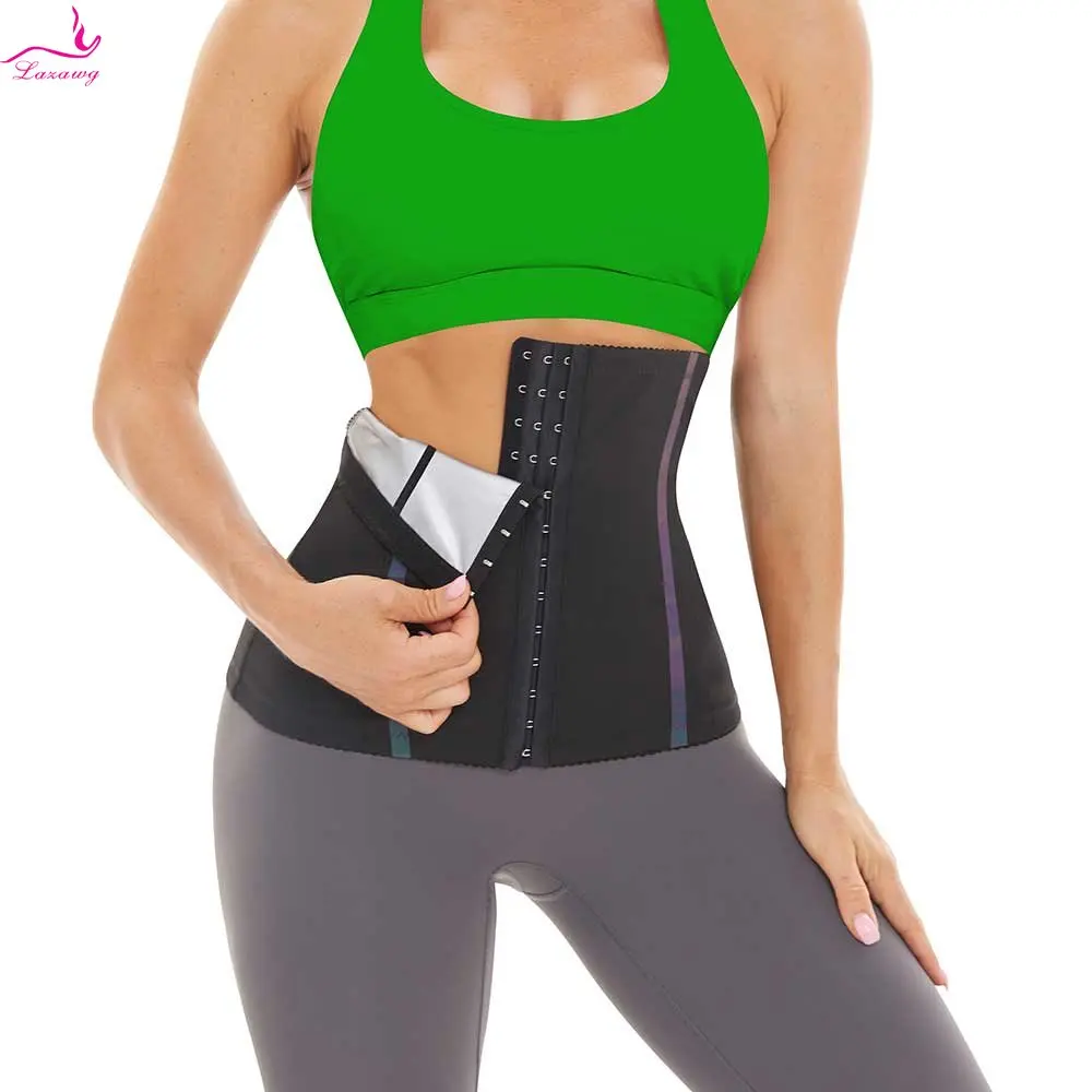 LAZAWG Women Waist Trainer for Weight Loss Sauna Waist Cincher Sweat Belt Girdle Slimming Fat Burner Tummy Control Body Shaper