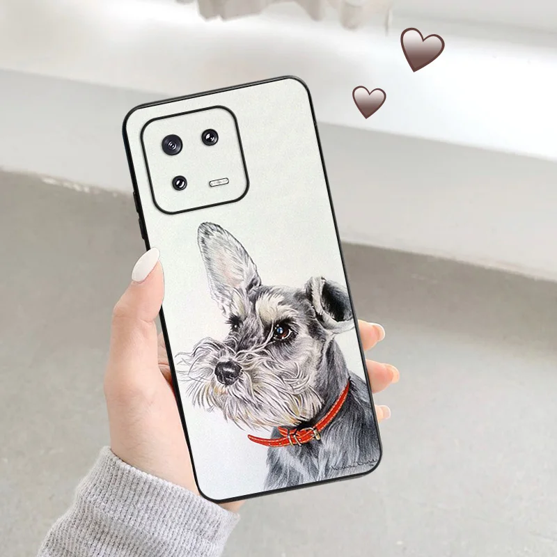 Matte Phone Case for Redmi Note13 Pro 5G 4G Note 12 12c 13c Xiaomi 12X 12T 13 Lite Yorkshire Terrier Dog Puppy Black Soft Cover