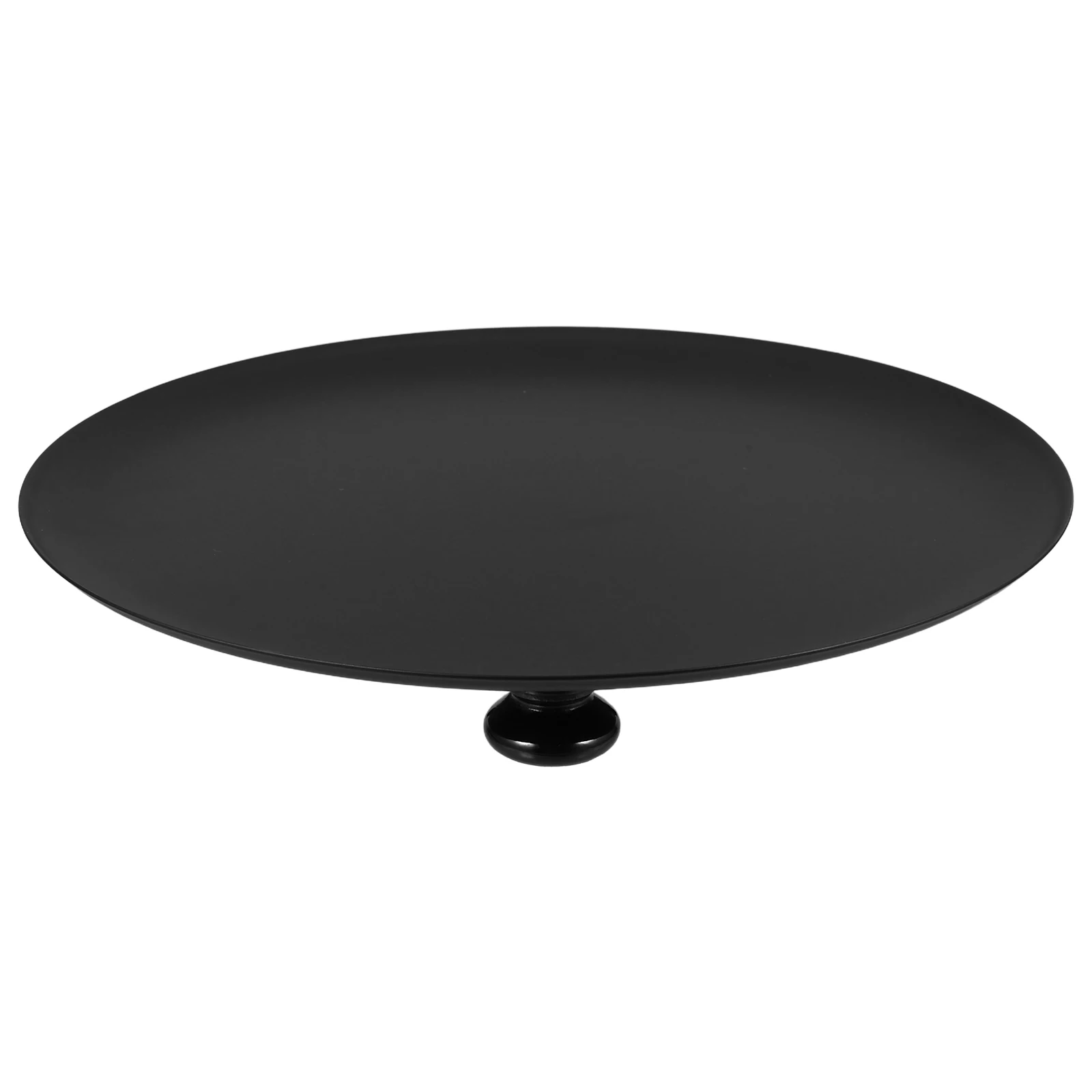 

Iron Fruit Tray Wooden Round Base Minimalist Design Candy Snack Holder Decorative Serving Tray Kitchen Table Decor