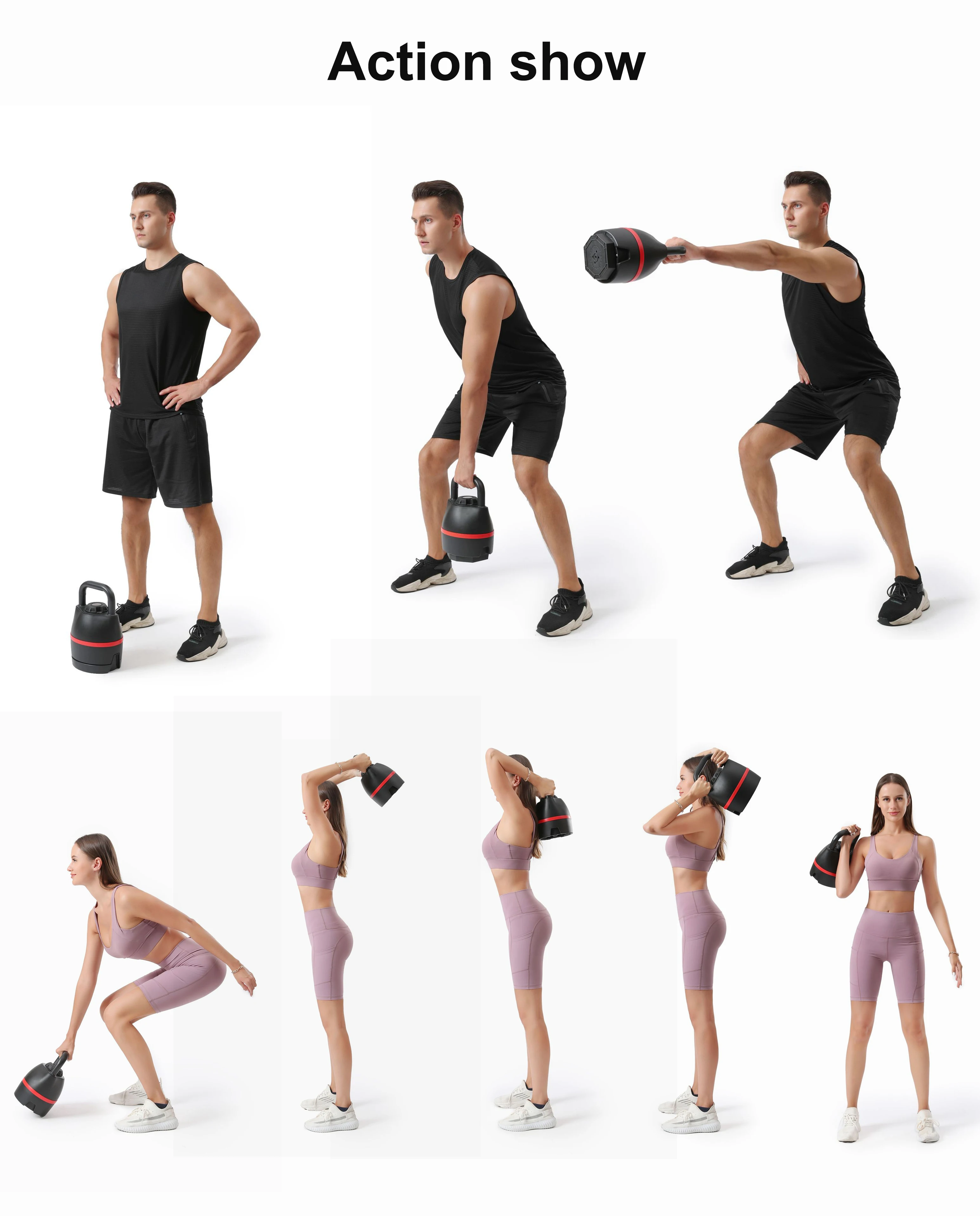 2024 New Gym Fitness Adjustable Kettlebell 6 Weight Levels 40 Lbs 18 Kgs Quickly Free Weights Kettle Bell